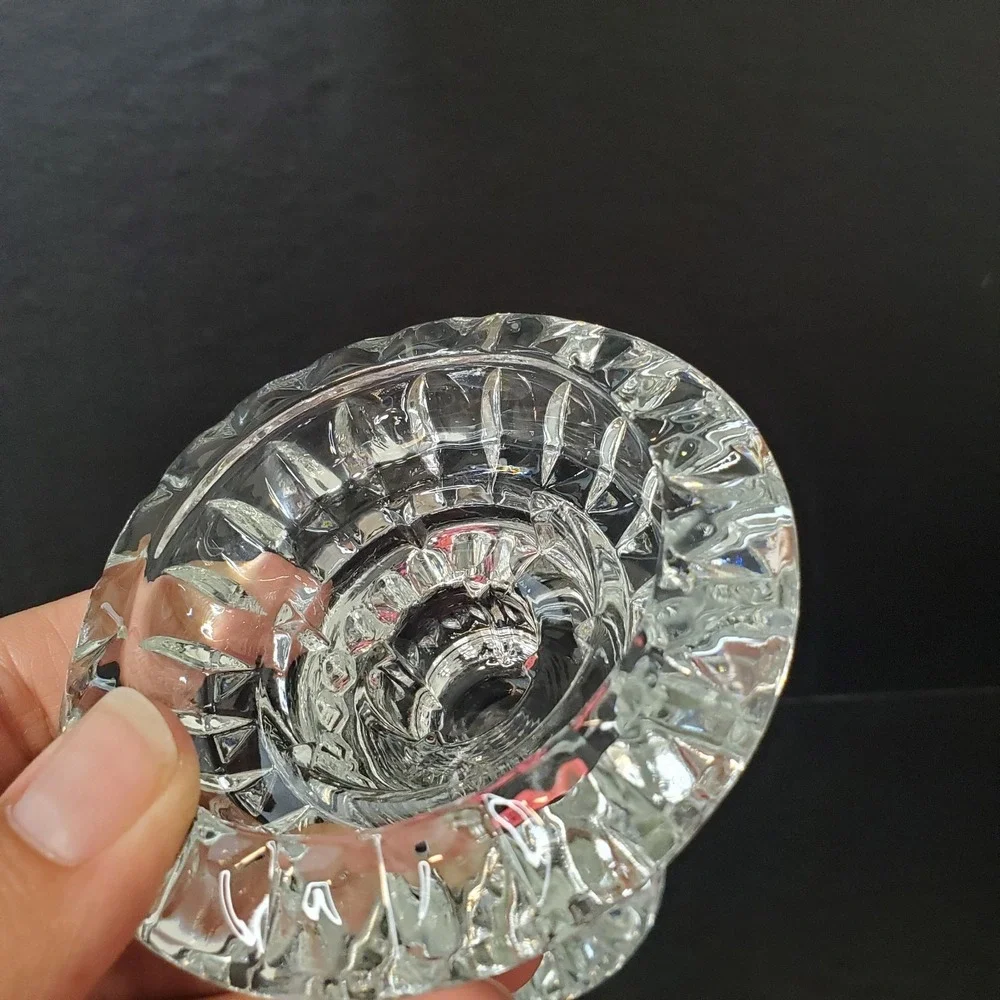 Vintage Set of Clear Cut Glass Candle Holders For Multi-size Candles Malaysia